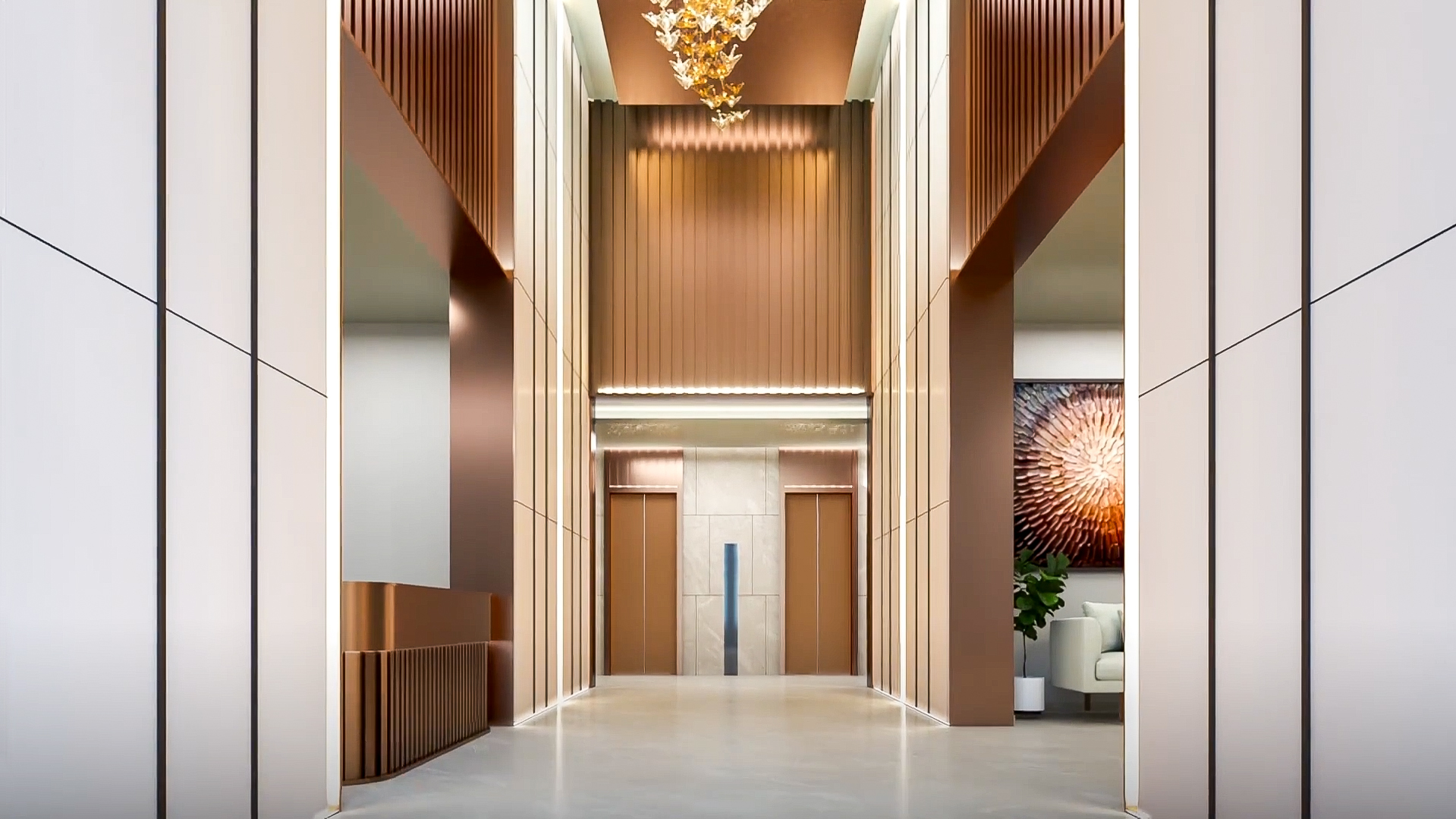Elite Group — lobby corridor in a delivered community